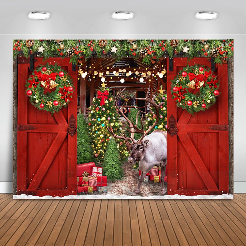 YongFoto 3x2m Photography Backdrop Christmas Tree Fireplace Stocking Sofa Gifts Bear Lantern Carpet Interior Photo Background Backdrops Photography Video Party Kids Wedding Portrait Photo Studio Props - View #9