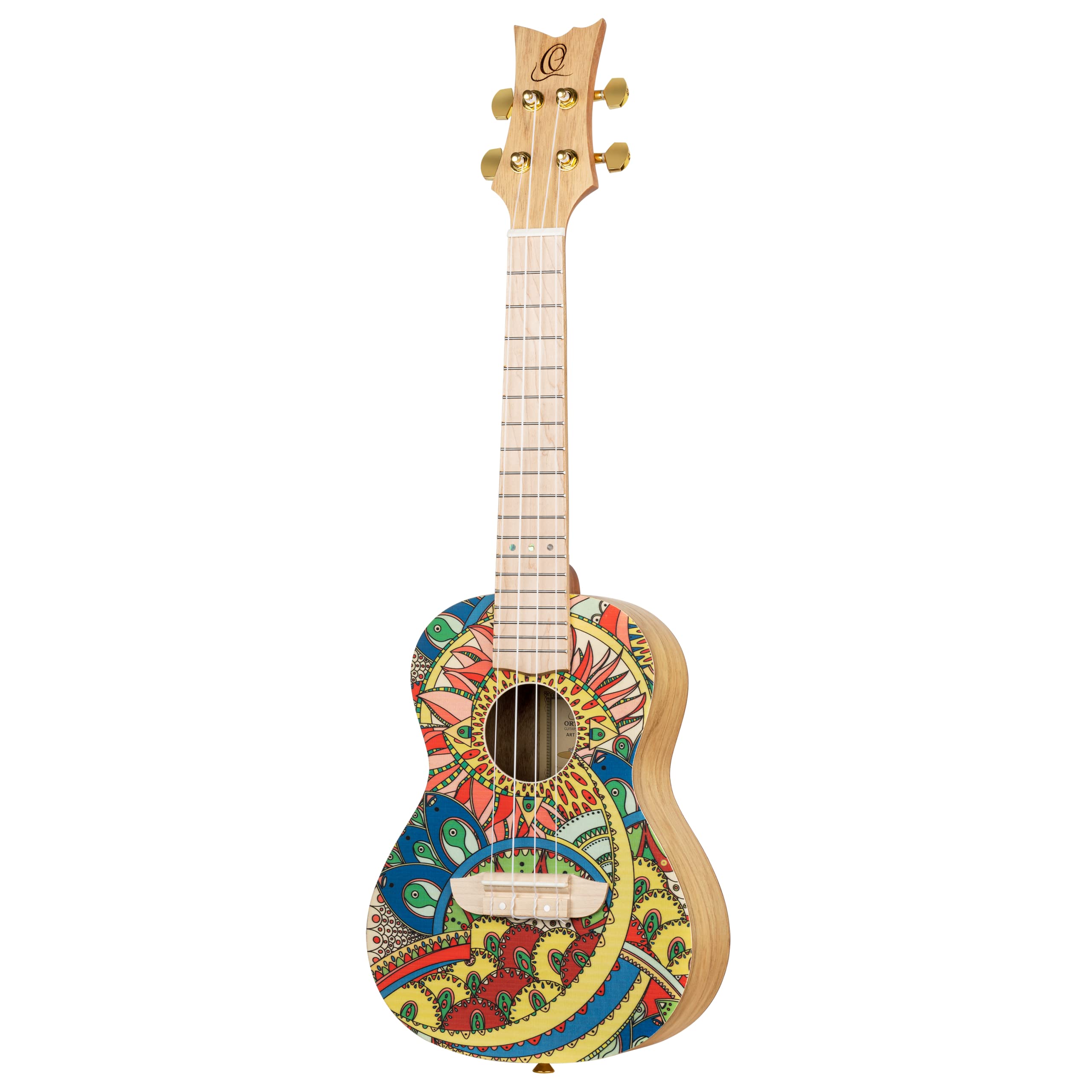 Ortega Guitars Konzert Ukulele Akustisch – Art Series – Fichte, Mystic India (RUAR-MI)