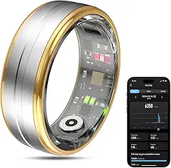 Monitor de saúde de anel inteligente para homens/mulheres, rastreador de sono de anel de fitness, carregamento rápido para uso duradouro, para exercícios de pedômetro, monitor de sono