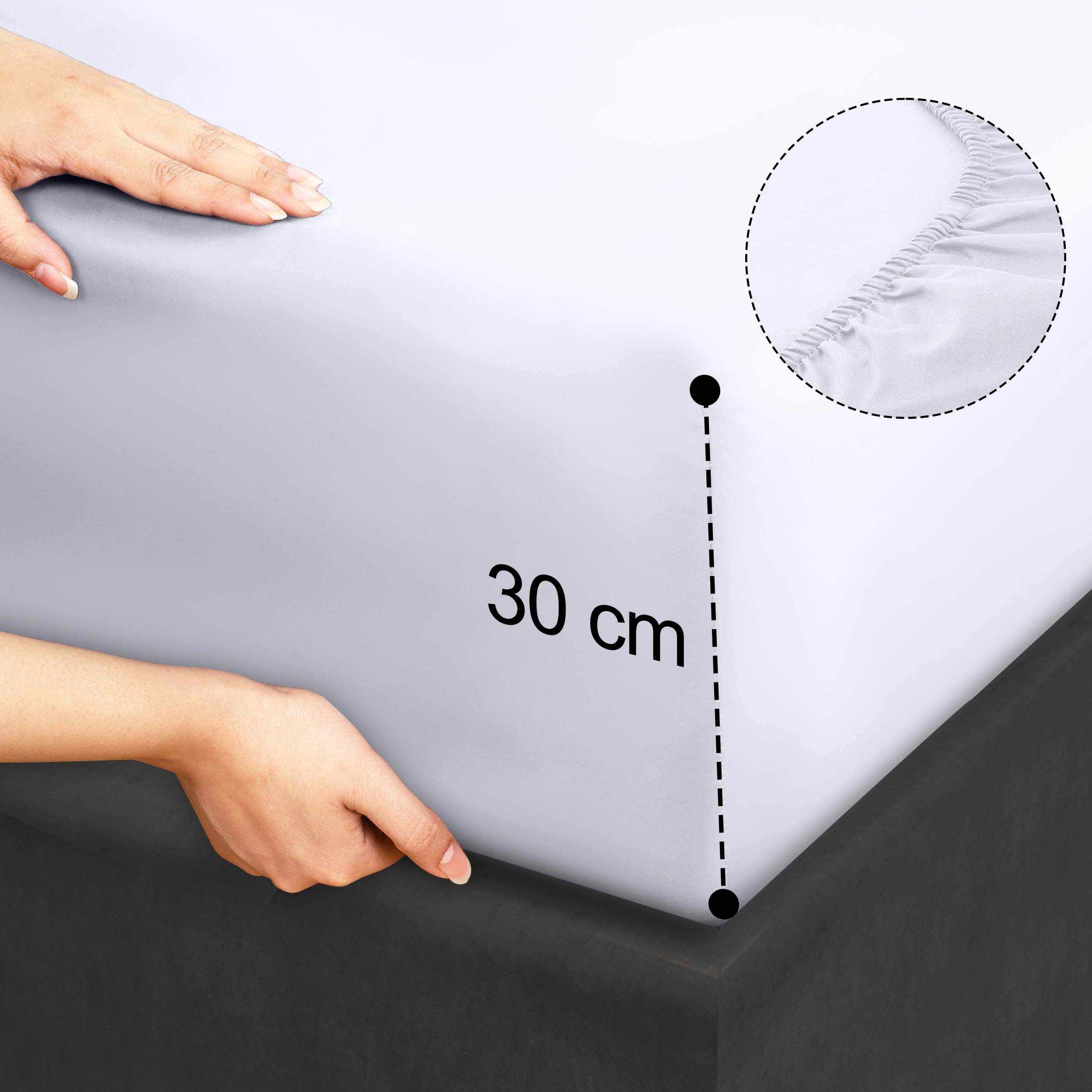 Utopia Bedding Juego de Sabanas 4 Piezas 135x190 - Poliéster Microfibra Cepillada - Oeko-Tex Certificado - Sábana Bajera, Sábana Plana y 2 Fundas de Almohada 50x75 (Cama 135, Gris) — view 46