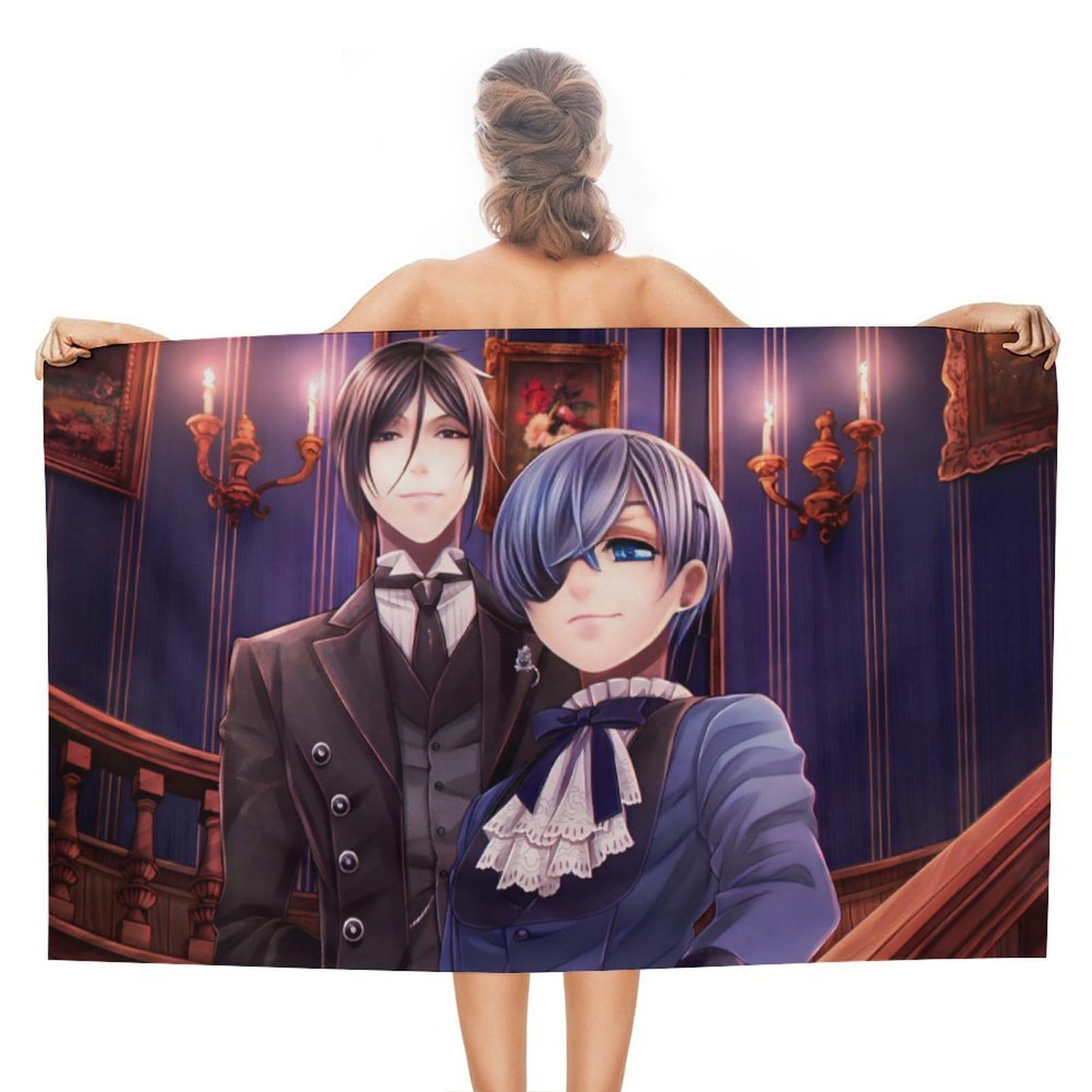 Amazon.co.jp: バスタオル 黒執事 シエル セバスチャン アニメ ビーチ