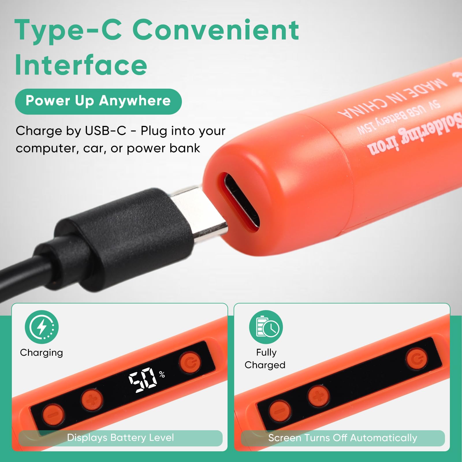 Kit saldatore senza fili, penna per saldatura con schermo OLED per riparazione elettronica, include 3 punte e filo di saldatura senza piombo