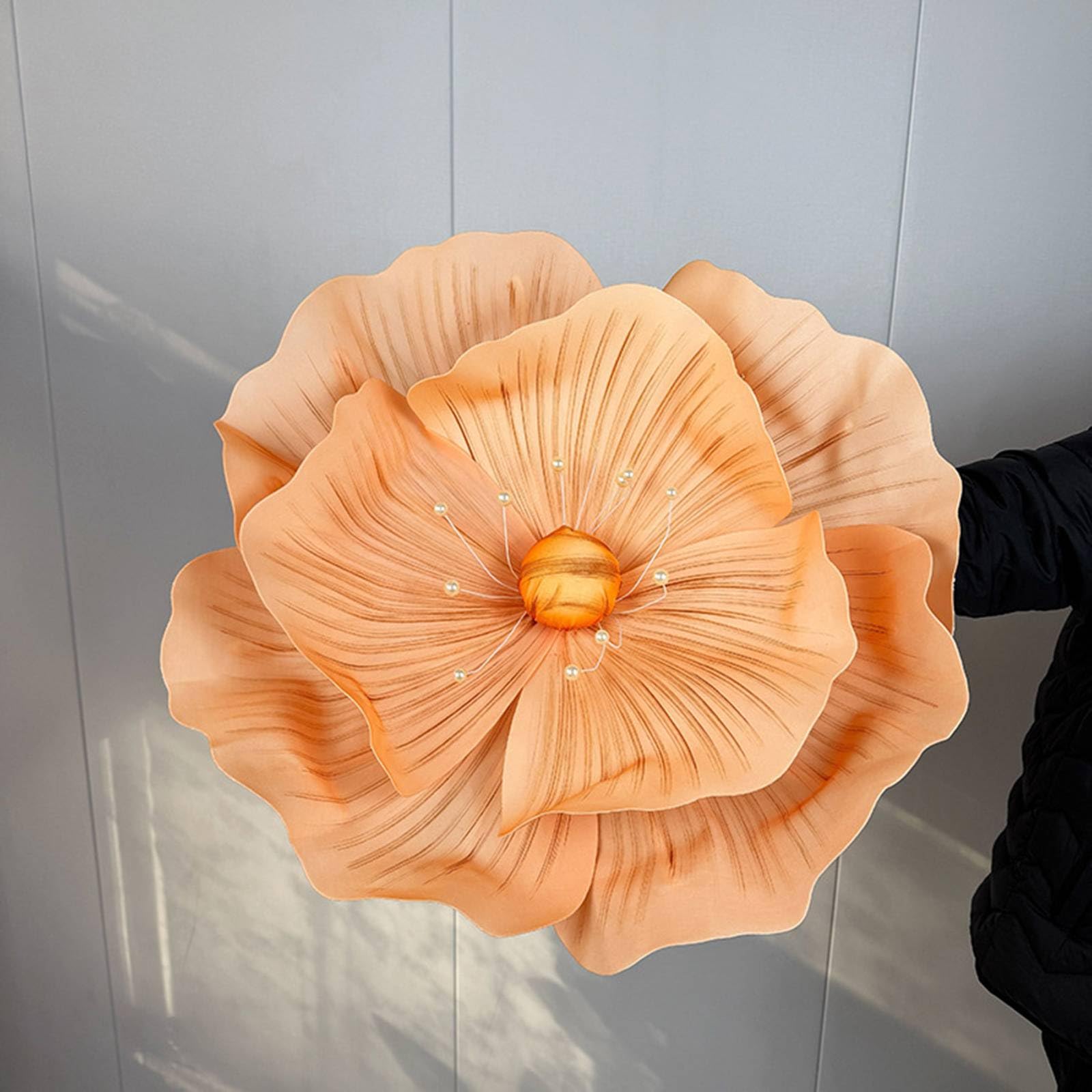 Fiori Giganti per Allestimenti, 170cm Fiore Gigante per Decorazione con Fila di Fiori Artificiali, per Matrimoni, Lauree, Addio al Nubilato, Compleanni, Sfondo da Parete Red,One Size