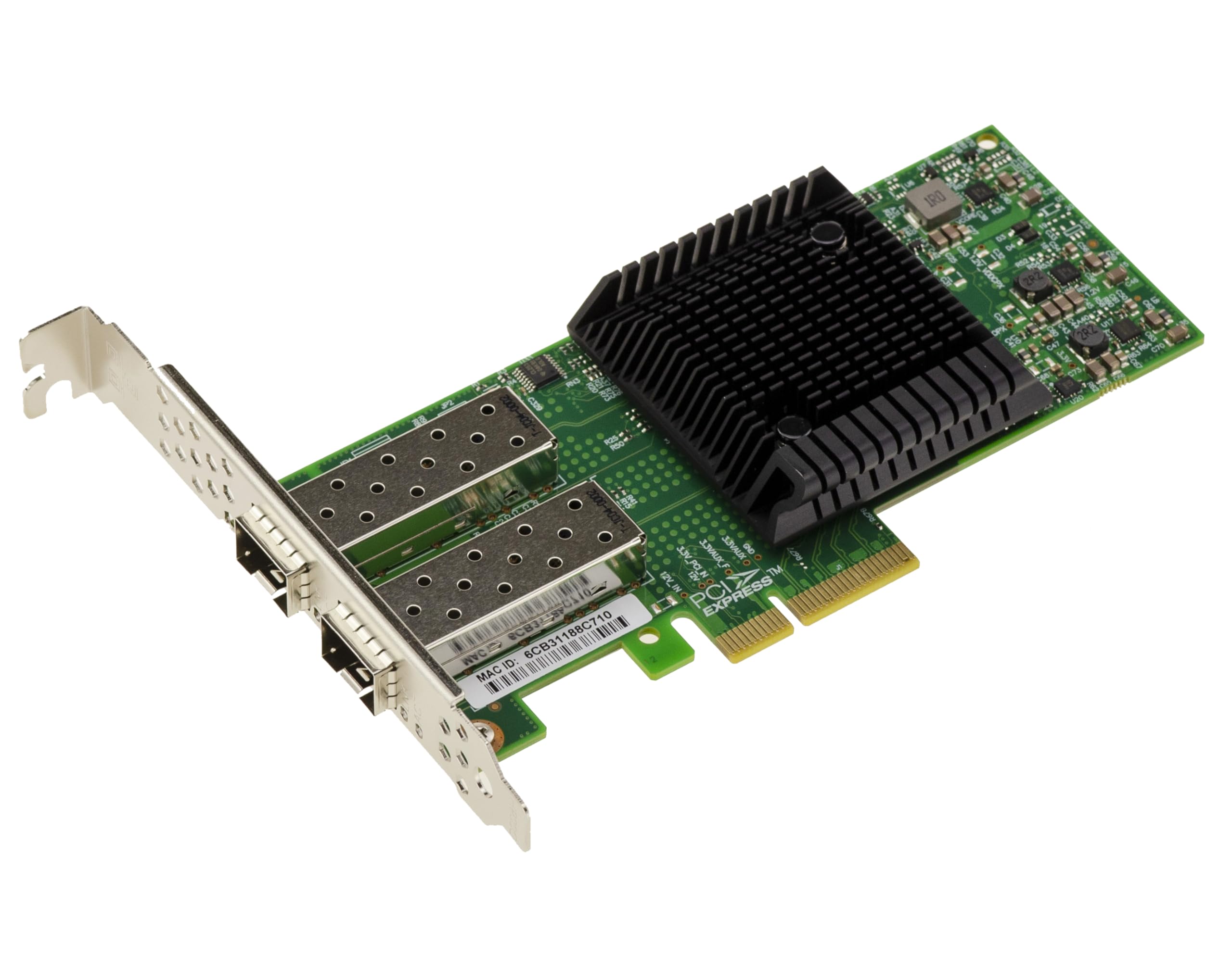 KALEA-INFORMATIQUE PCIe x4 Controller Card for 10G LAN Fiber SFP+ with 2 Ports, MELLANOX ConnectX-4 Chipset, Support for RDMA, SR-IOV, PXE