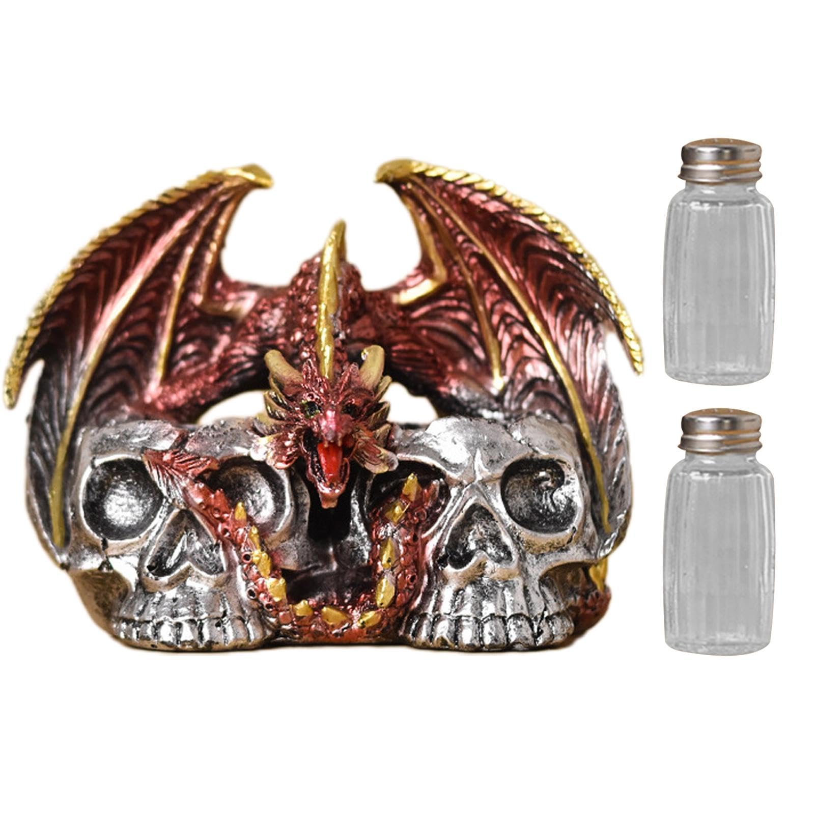 Figurine de crâne d'Halloween et dragon en résine pour décoration gothique
