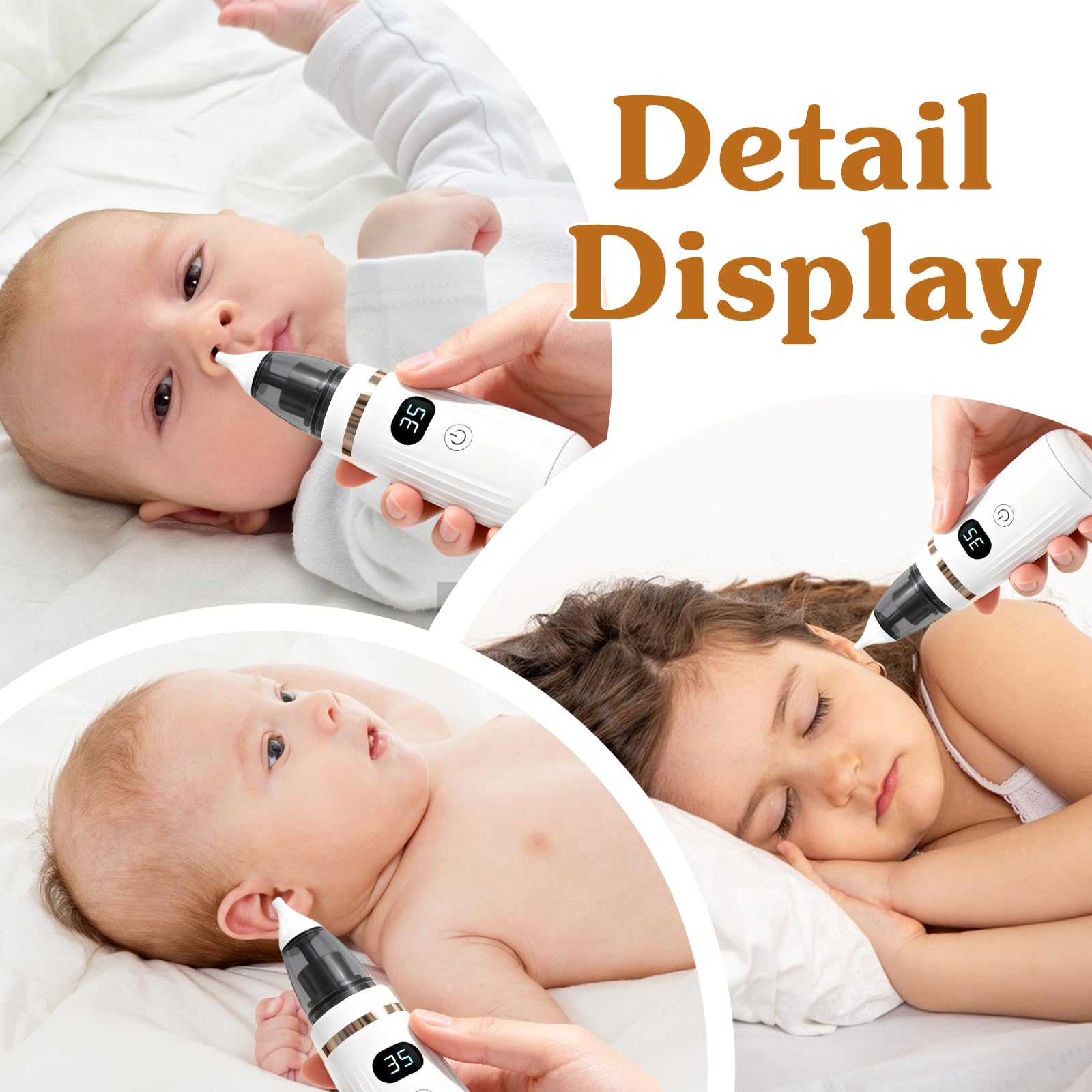 PORFOYO Nasensauger Baby Elektrisch, Elektrischer Nasensauger Baby Staubsauger, Nasal Aspirator Baby, Nasensekretsauger, Anti Reflux, Nasenreiniger Wiederaufladbar für Neugeborene, Kleinkinder