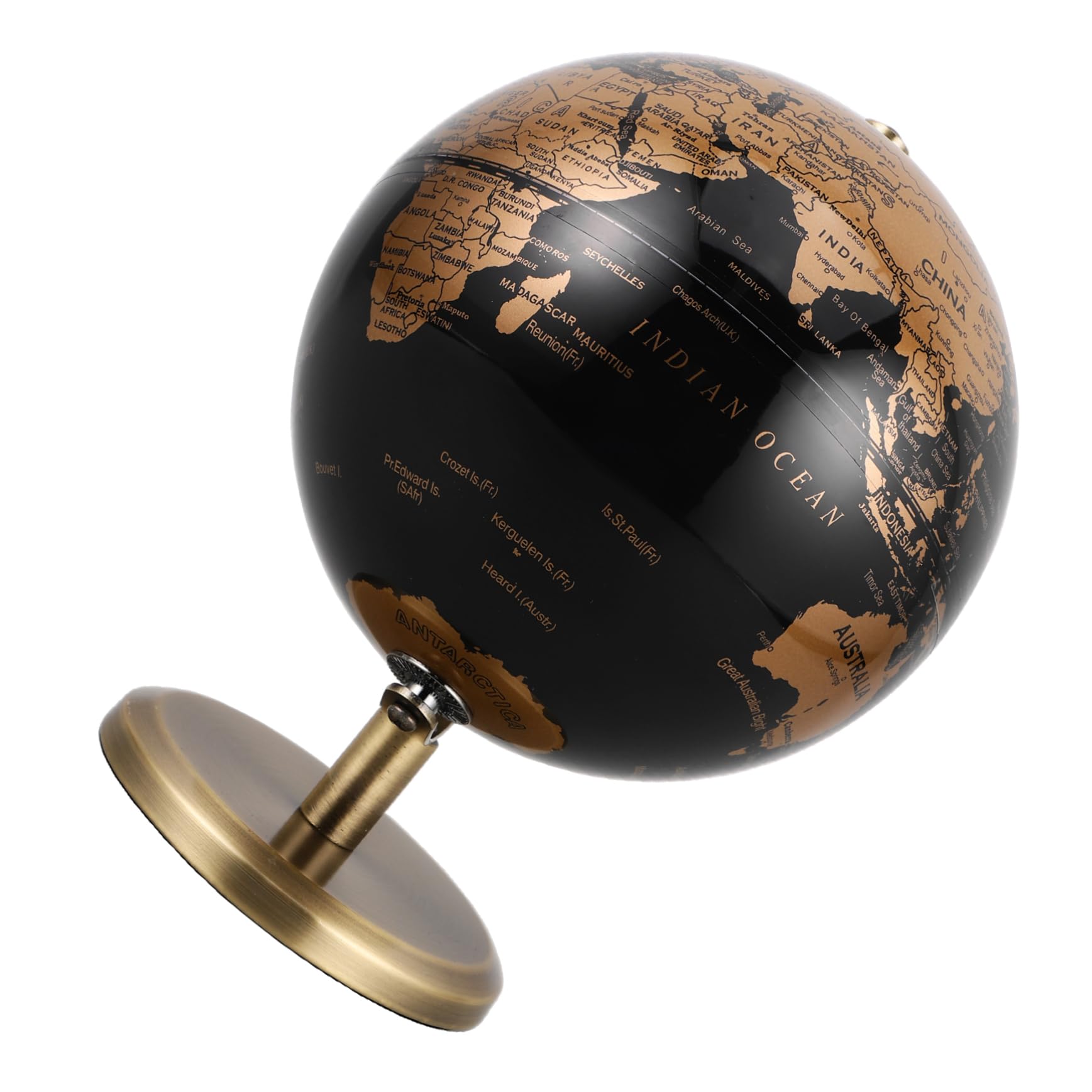 HONMEET Mini Desktop Globe Round Earth Decor for Desk Home Decor Rotating Geographic World Globe Ornament
