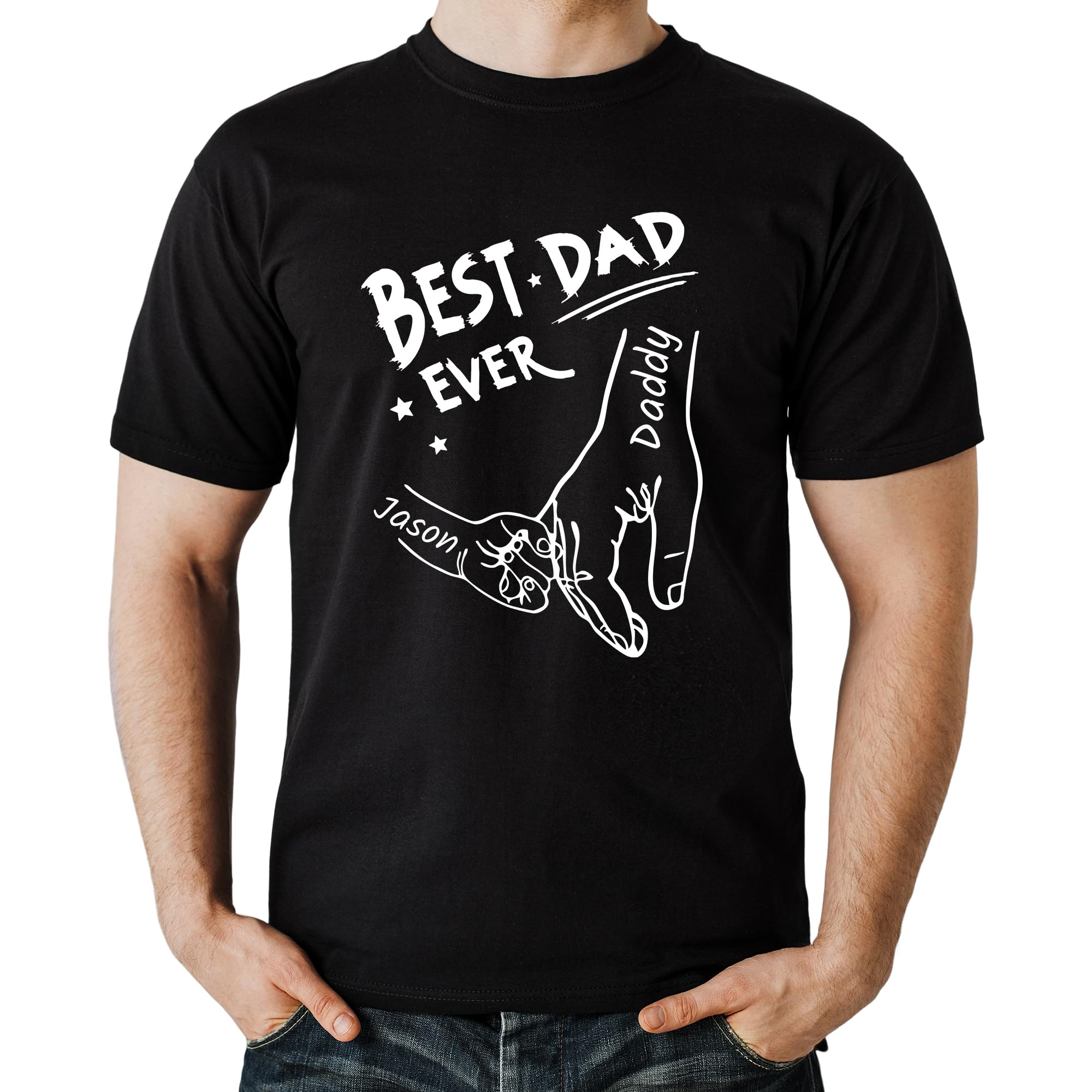 Easycosy Fathers Day Dad Gifts Personalised T Shirts Custom Shirt Fathers Day Dad Tshirt Personalised Anniversary Birthday Gifts for Grandad Husband from Daughter Son