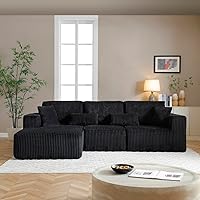 Vista 23 de Sofá seccional Cloud de 96 pulgadas, moderno sofá modular con asiento profundo, sofás de pana sin hueso con diván en forma de L para sala de estar