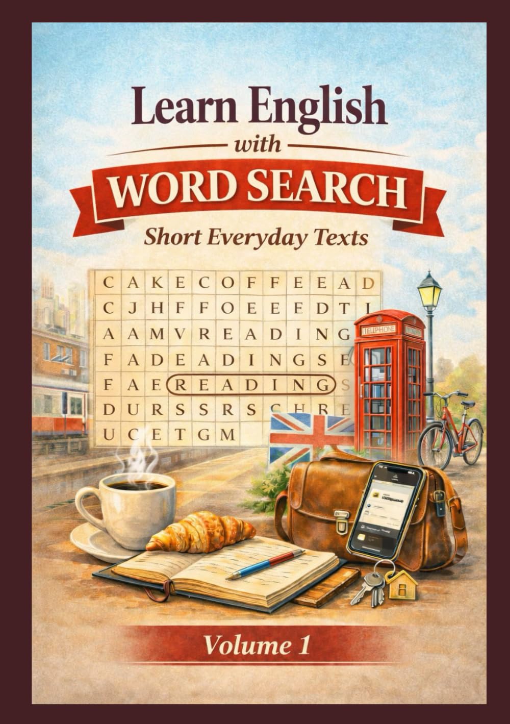 Aprenda Inglês com Caça-Palavras - Textos do Dia a Dia (Volume 1): Vocabulário essencial em inglês para iniciantes com jogos educativos