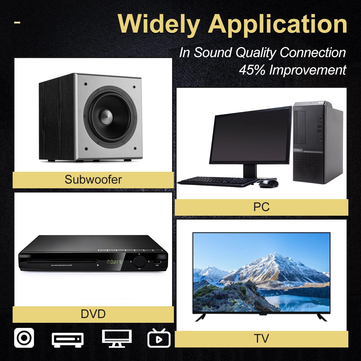 UCINNOVATE 2er-Pack 2m HiFi-Lautsprecherkabel mit Jumper-Flachstecker, 13 AWG Lautsprecher-Jumperkabel-Brücke mit vergoldetem Bananenstecker für Audioverstärker, Endverstärker, HiFi-System, Heimkino