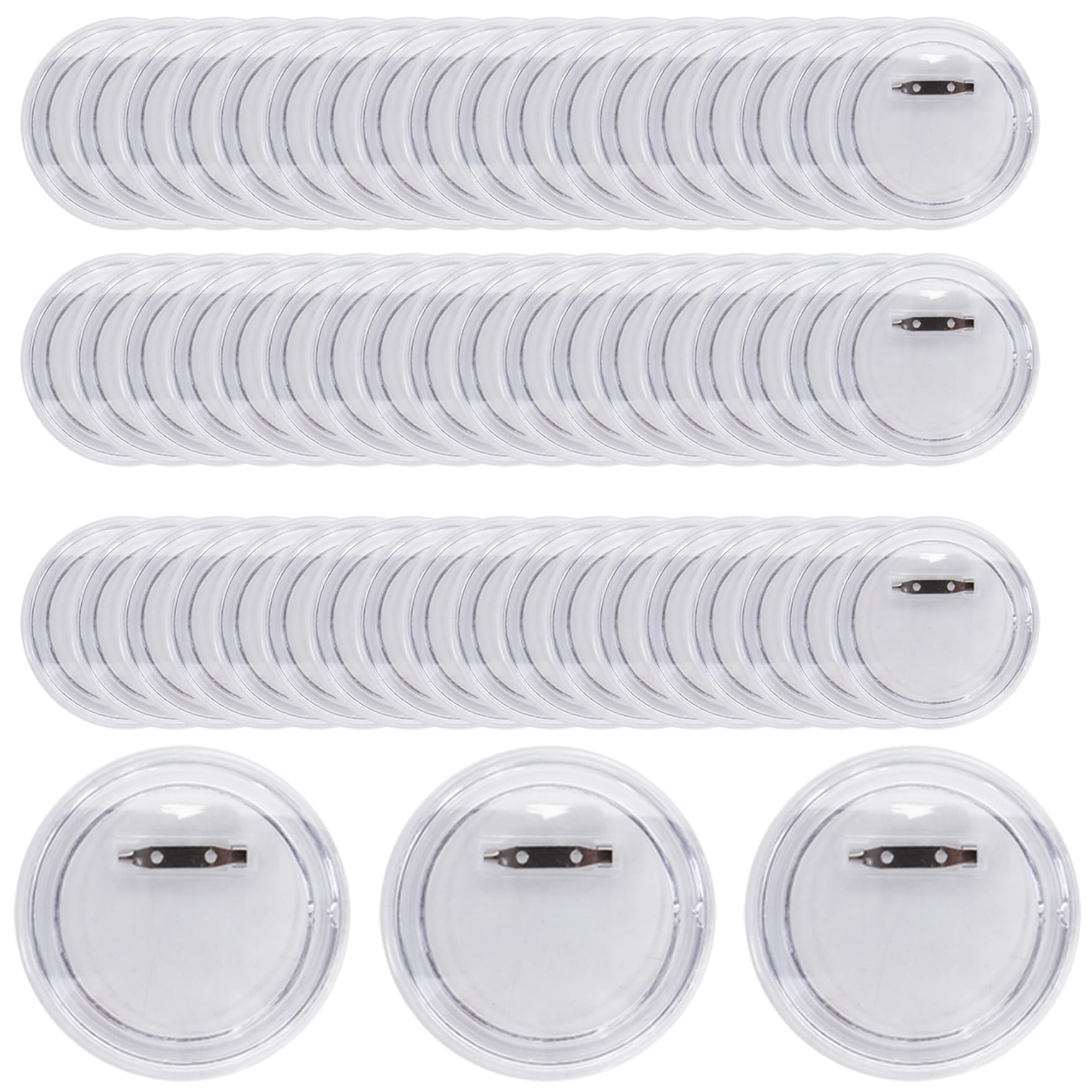 Klmnop 50 Stück 7,6 cm große Acryl-Knöpfe, klare Anstecknadeln, blanko, für Bastelarbeiten, DIY-Fotos, Anstecknadeln, Abzeichen-Set für Bilder, machen Sie Ihre eigenen Knöpfe (transparent)