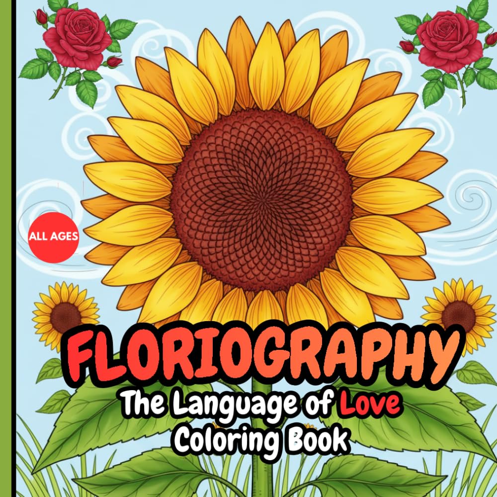 Floriography: The Language of Love Coloring Book: Beautiful Floral Designs with Flower Meanings for Relaxation and Stress Relief, Suitable for All Ages
