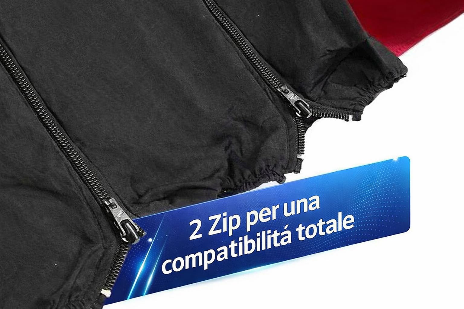 Susy Shop Set Coprisedili Per Auto Universali Con Schienale Posteriore Con 2 Zip, Fodere Auto Airbag Compatibili (Nero/Blu Royal)