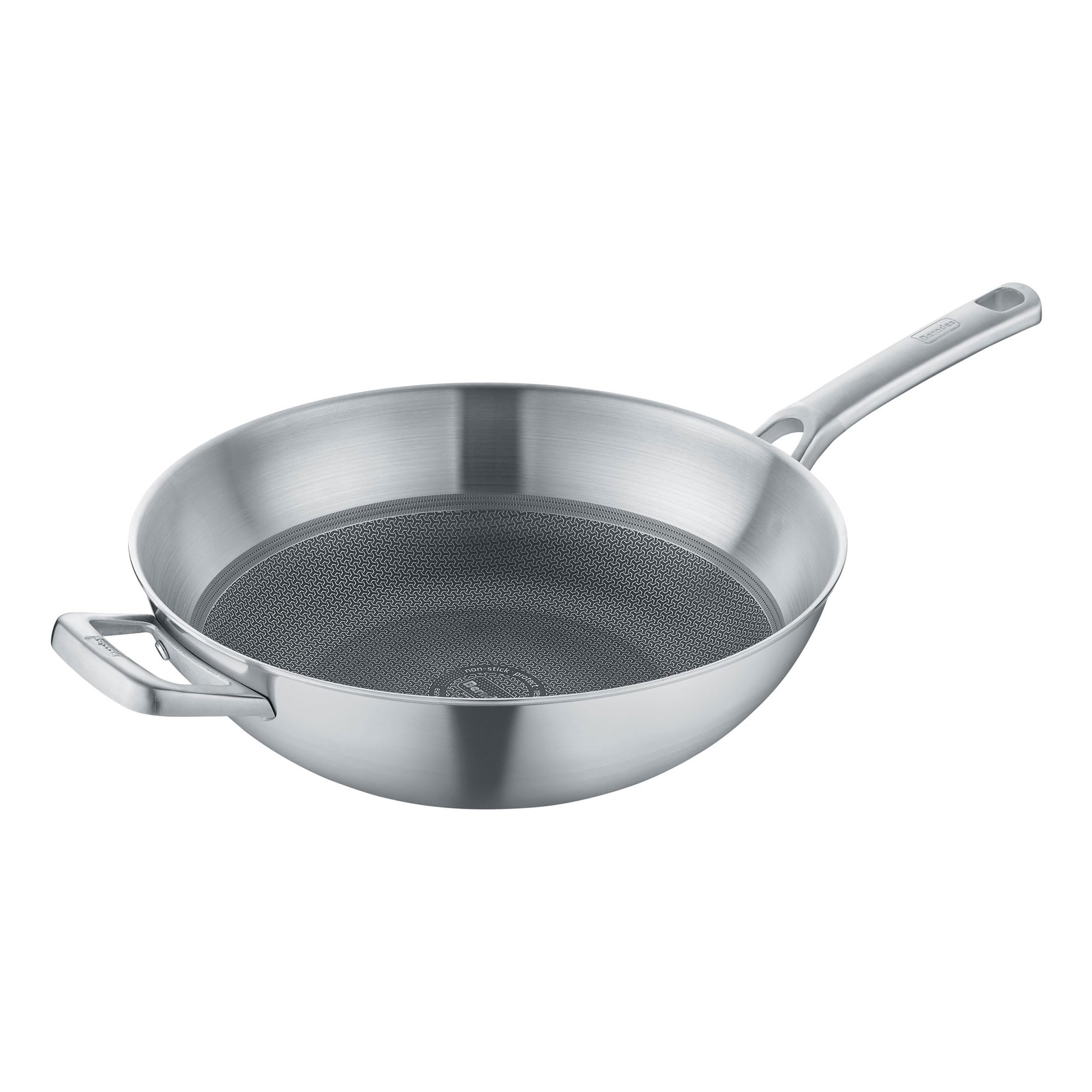 Berndes Wok Tricion Resist 32 cm, padella wok con coperchio da 5,7 l, per tutti i piani cottura, incl. induzione, rivestimento antiaderente