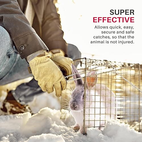 Miniatura 6 de Trampa humana de 24 pulgadas para gatos callejeros, jaula plegable para animales vivos para gatitos ferales, zarigüeyas, mapaches, conejos, trampa