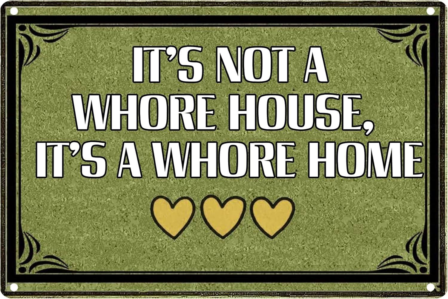XingFox Home Decor Metal Signs It'sA Whore House It's A Whore Kitchen Poster Cafe Pub Plaque Novelty Tin Sign Gift for Women Men 8x12 Inch