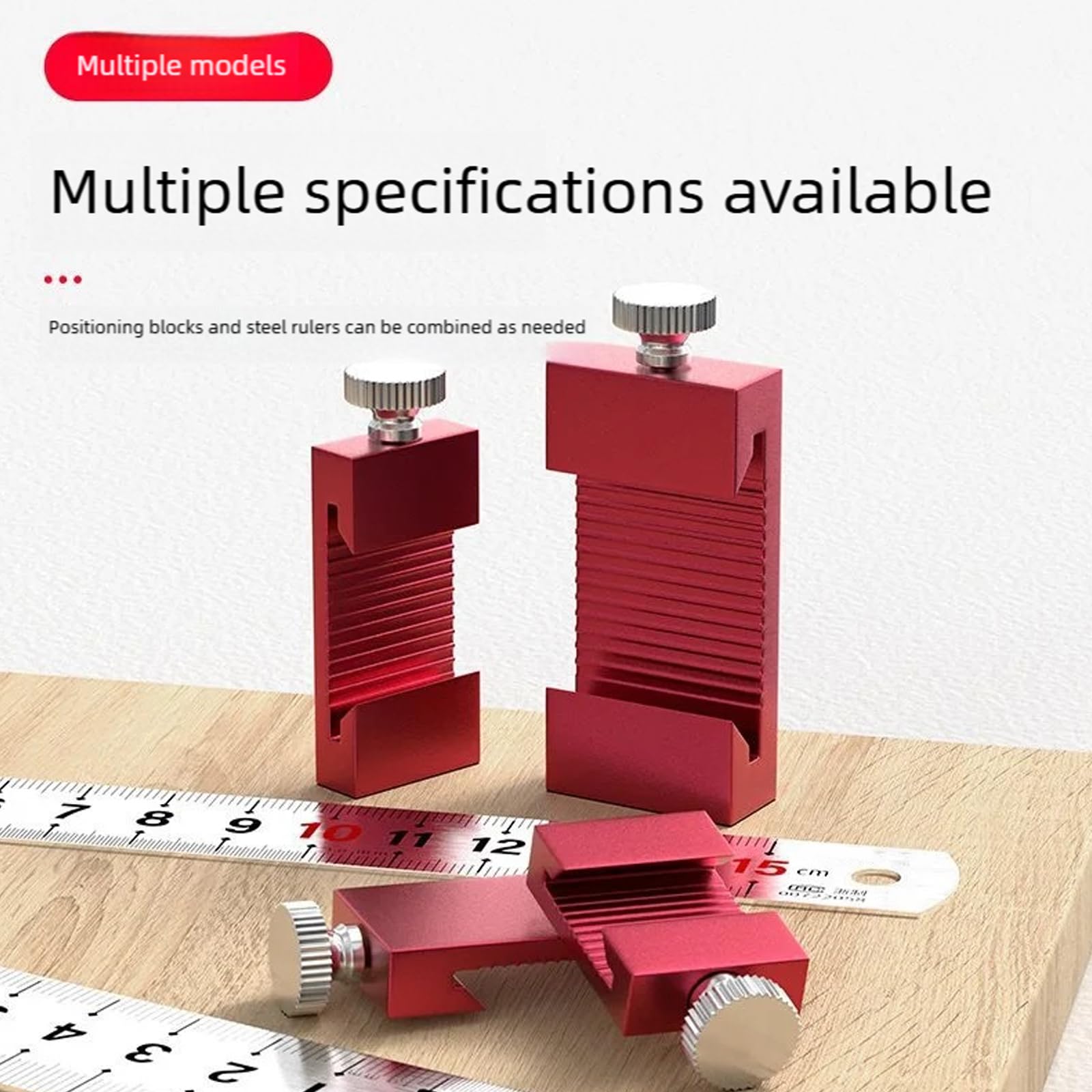 Dispositivo di bloccaggio per la regolazione dell'acciaio ad alte prestazioni compiti di marcatura accurati in cantieri e in alluminio righello Stopper Ingegneria Laboratorio.