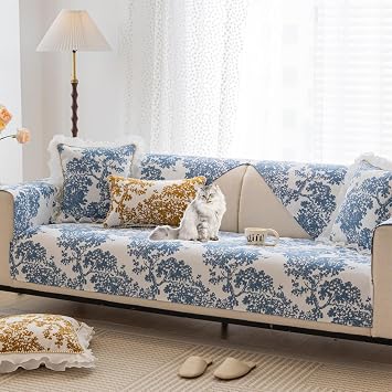 Modern Style Sofa Cover Four Seasons Universal Sofa Cover Chenille Sofa Protector Universal Sofa Cover L/U Type Corner Sofa Cover 1/2/3/4 Seat Anti-Slip Washable Sofa Protector Pet