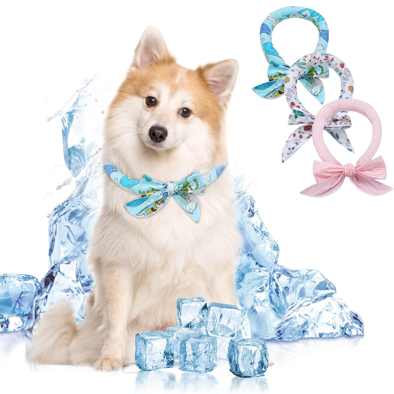 3Er-Pack Sofort Kühlende Bandanas Für Hunde, Atmungsaktives Kühlhalsband Für Hunde, Eisschal Für Hunde Und Katzen Für Den Sommer
