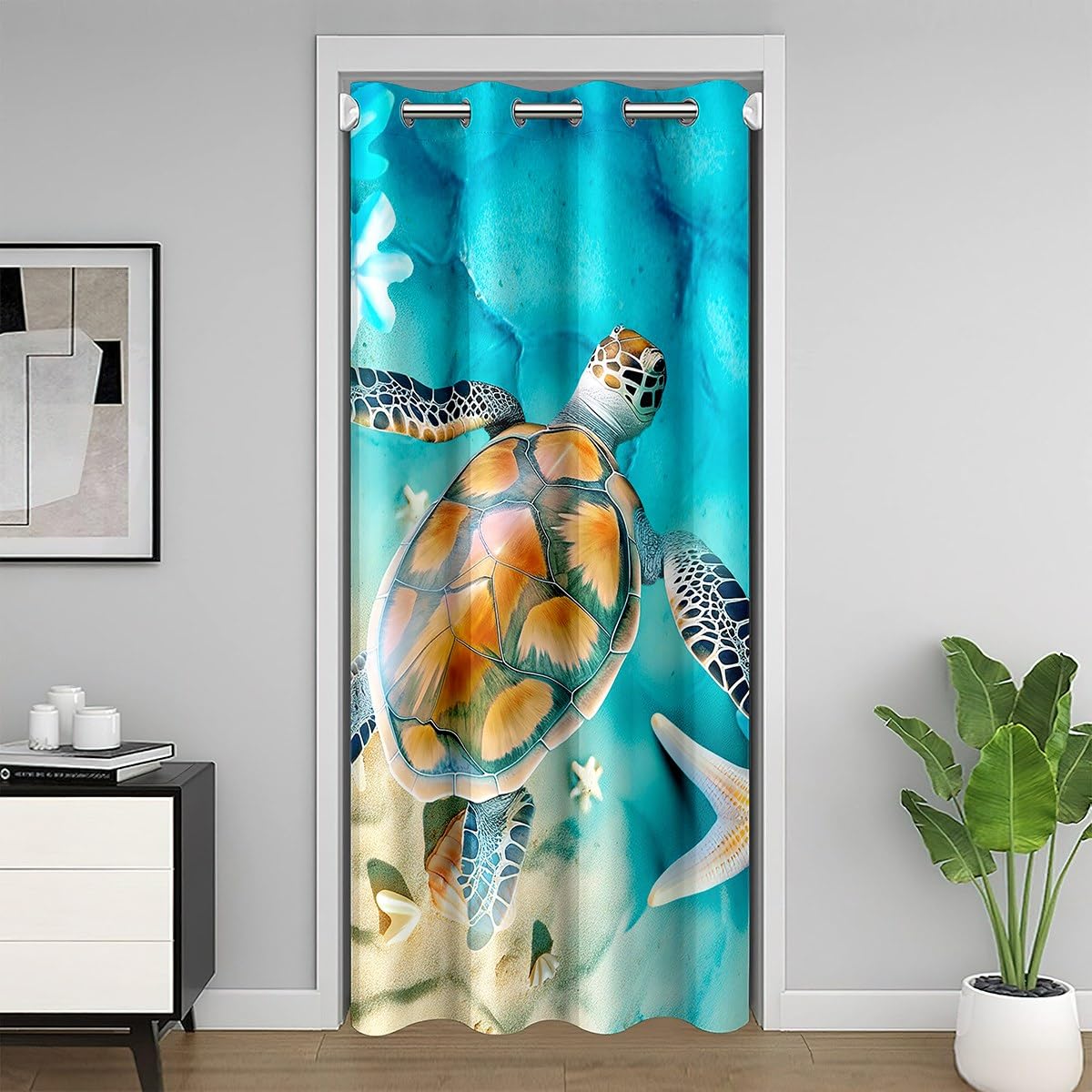 Sea Turtle Door Curtain for Doorway Privacy 59