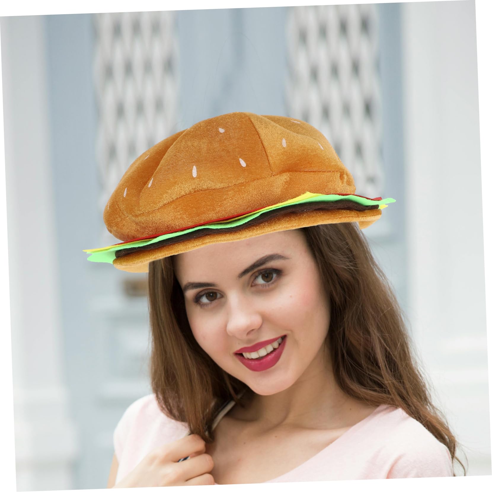 ABOOFAN 4 piezas Sombrero Divertido Hamburguesa de Ligera Cómodo para Fiestas Temáticas Halloween y Cosplay Diseño y Compacto para Uso Prolongado