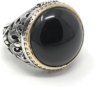 Sponsored Ad - KAR 925K Stamped Sterling Silver Black Onyx Men's Ring I1M