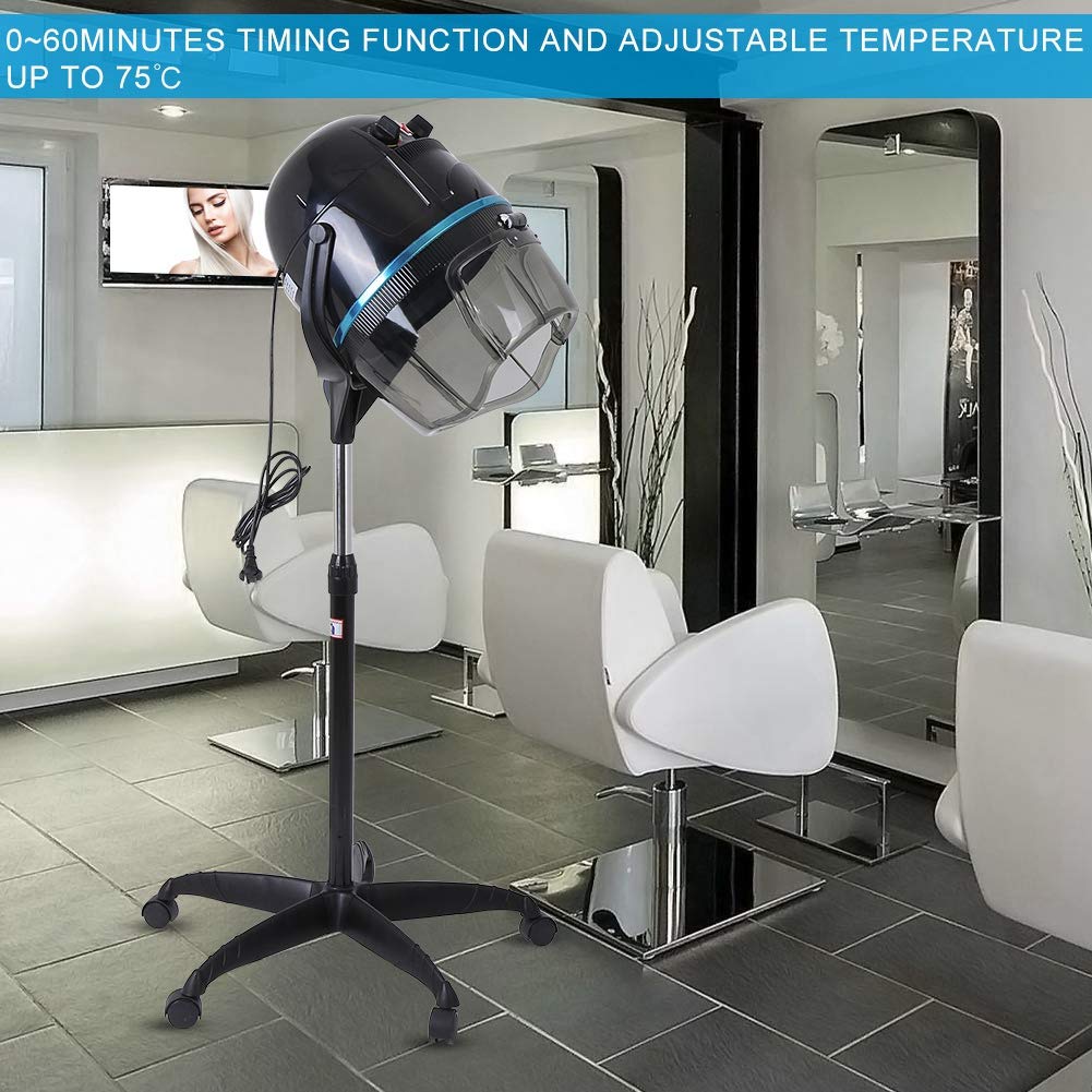 Standing hair dryer with height adjustable, hair dryer hood with