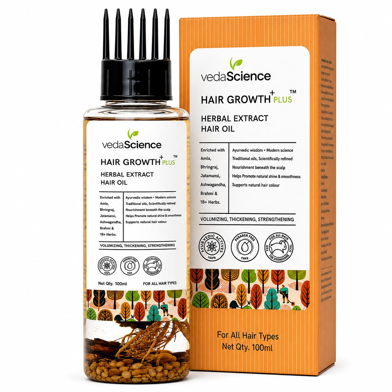 Complete Hair Growth Kit | Regrowth Serum + Scalp Therapy Shampoo + Herbal Oil + Ayurvedic Rasayan Tablets | Helps Reduce Hair Fall, Supports Stronger Roots & Thicker Looking Strands | For Men & Women (Hair Oil)-image-22
