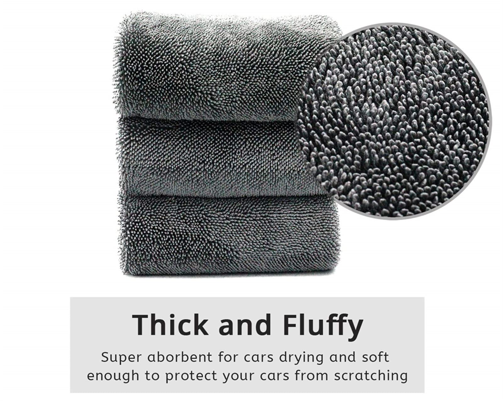 TRUSTTWO 40x80cm Microfibra súper Absorbente Toalla de Lavado de automóviles Coche Profesional Limpieza de automóvil Toallas de Secado Paño Compatible con Pantalla de Ventanas de automóviles The New