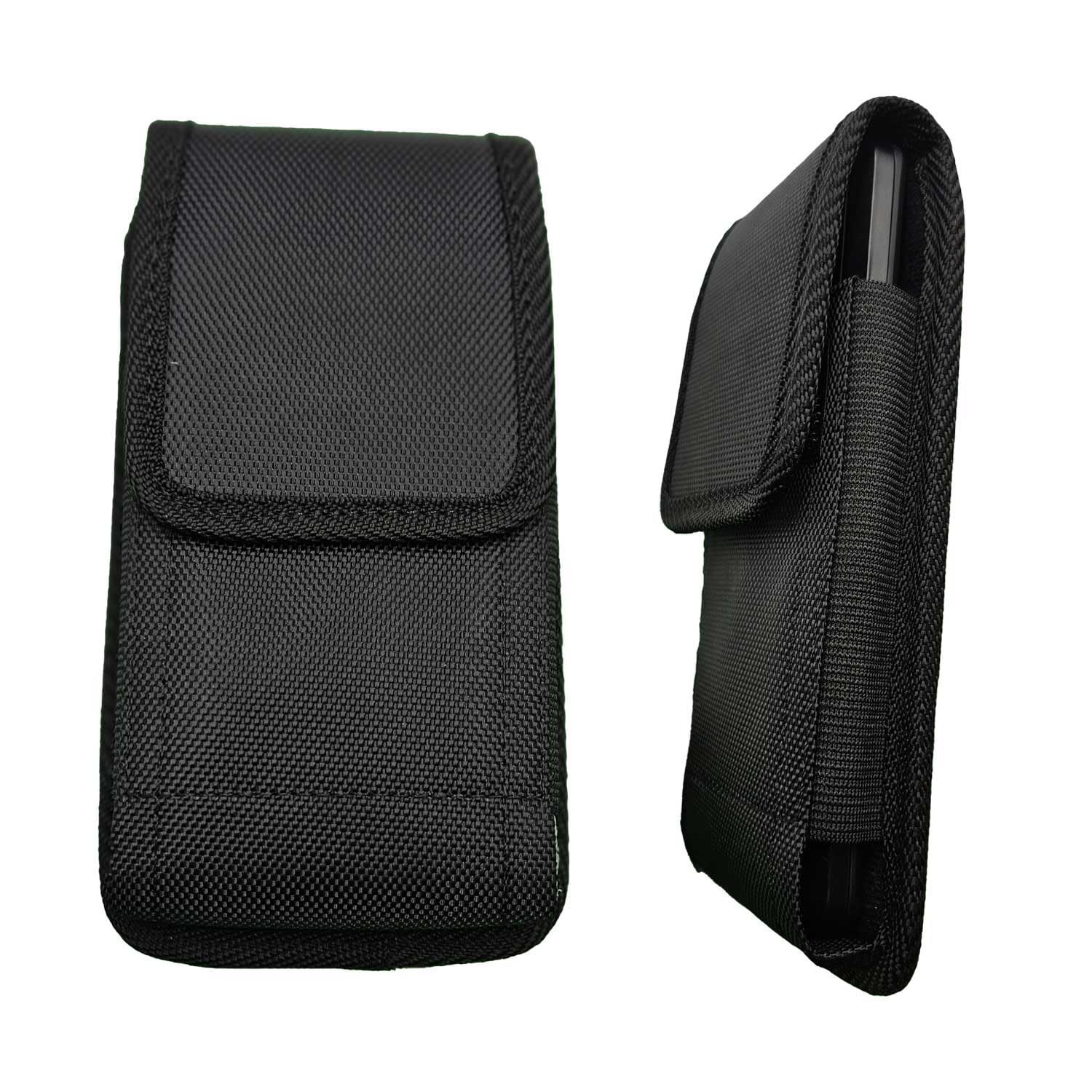 Vertical Nylon Phone Pouch with Belt Clip & Belt Loop is A Convenient Solution for Carrying Your Smartphone, Now with The Addition of A Pen Or Stylus Holder Highlighting Belt Loop Large