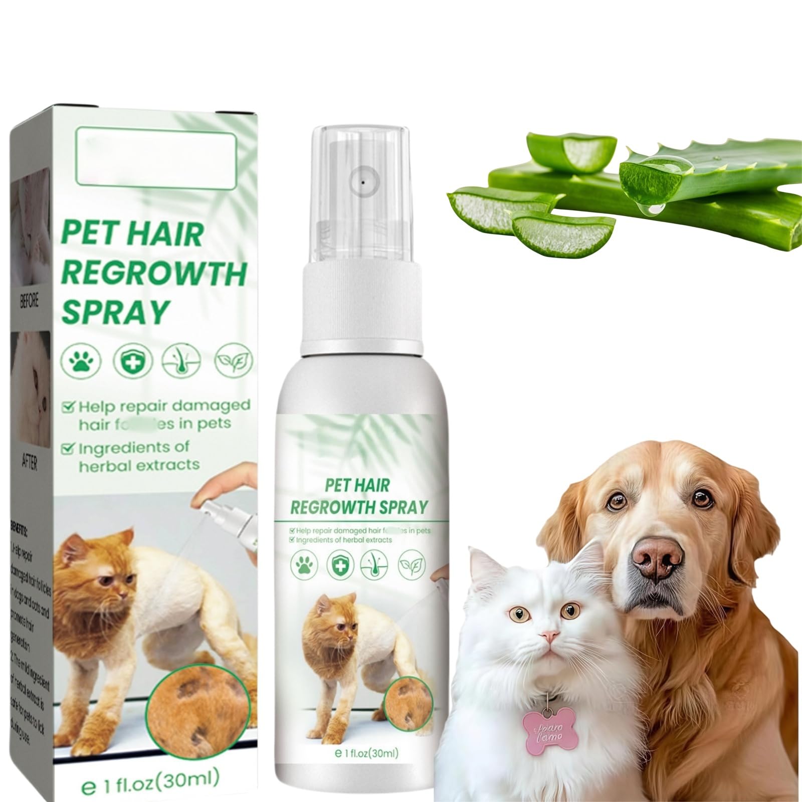30ml Liquid Spray Pet Hair Loss Treatments,Helps Hair Loss Regrowth Works for Dogs Cats,Liquid Vit/Amin for All Breeds and Ages Dogs,Hair Detangler Sp/ray,Pet Skin Soothing Sp/ray-image-46
