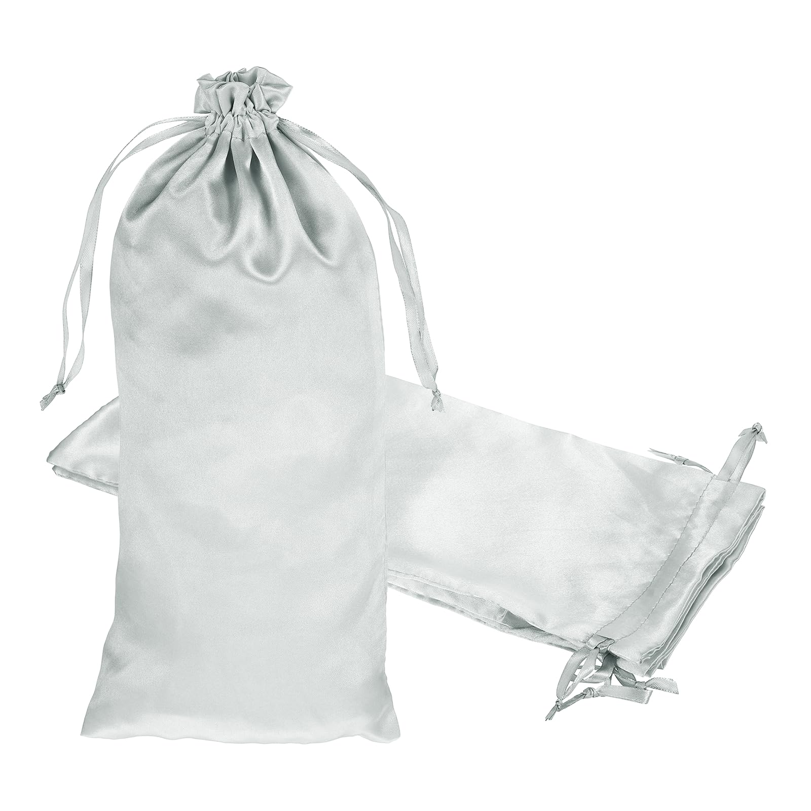 PATIKIL Satin Drawstring Favor Bags, (35 x 15cm, Gray) (3Pcs), Satin Gift Bags Gift Pouches with Drawstrings, Suit for - Wedding/Festival/Birthday/Celebration