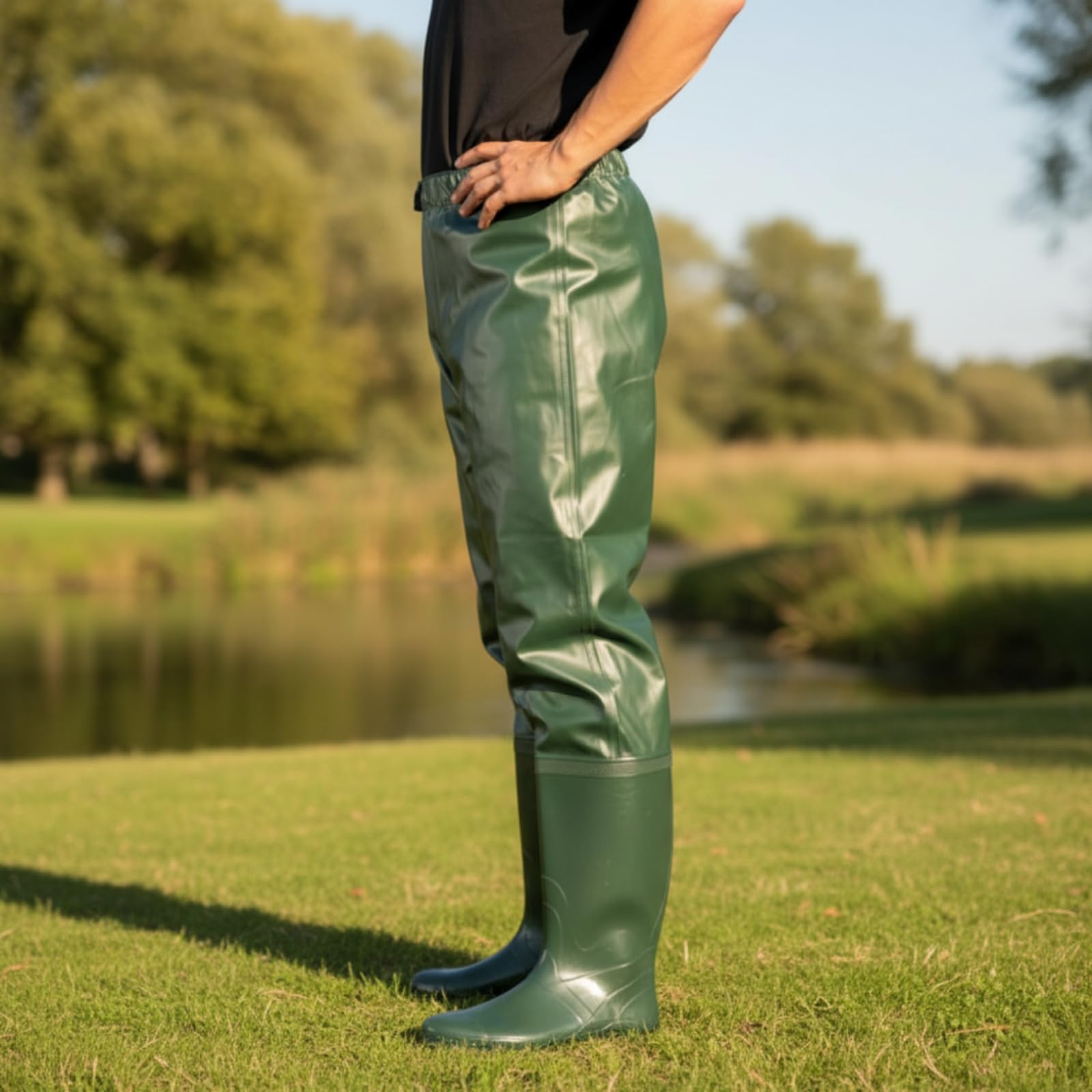 Harilla Wader da Pesca per Adulti Pantaloni da Wading Stivali Integrati Tuta Impermeabile Cuciture Sigillate Fit Comodo Materiale Plastico Adatti a Pesca in