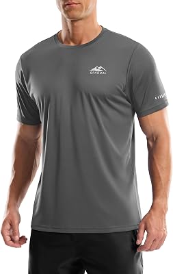 Men's UPF 50+ Sun Protection Dry Fit Workout T-Shirts Rash Guard Swim Shirts Moisture Wicking Tee for Athletic, Beach, Hiking
