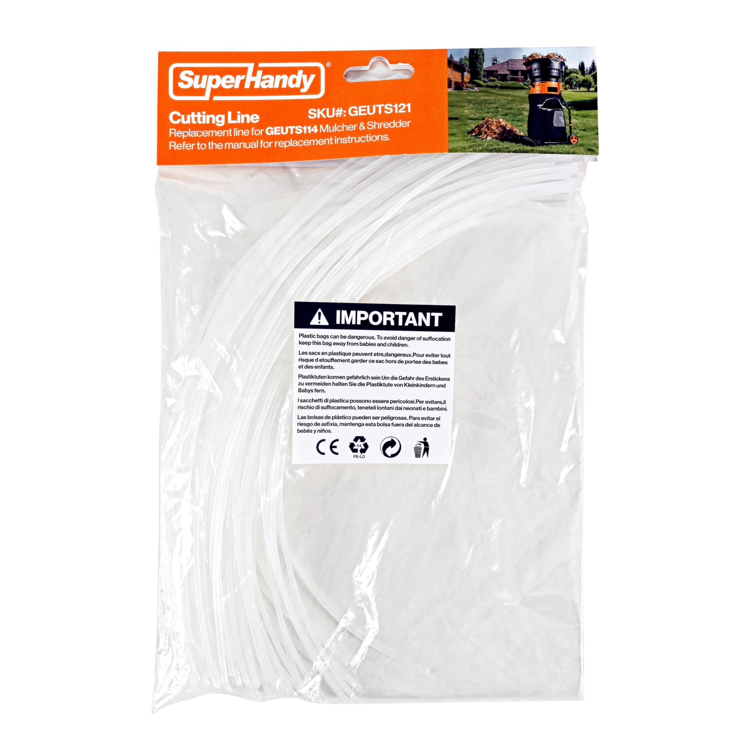 SuperHandy Replacement Cutting Line,Compatible Electric Bladeless Leaf Mulcher & Shredder 80pcs/set