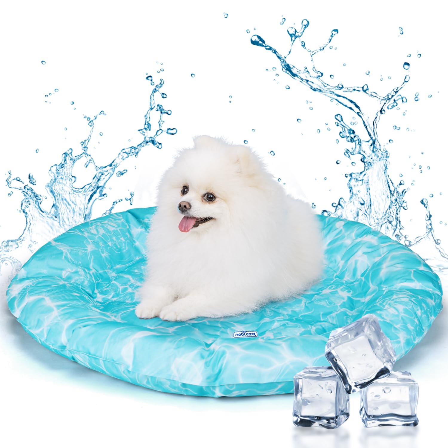 Nobleza Alfombra Refrescante para Perros, Cama Perro Fria, Manta Refrescante para Mascotas Pequeños y Medianos, Gatos en Verano, Auto Refrigerante, No tóxico, Orbicular, S, 62CM