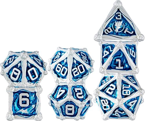 Miniatura 1 de Surpass Juego de dados de metal para DND, dados de metal para juegos de rol, juegos de mesa, dados poliédricos para Dungeons & Dragons RPG, juego de