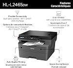 Brother HL-L2465DW Imprimante laser monochrome avec connexion sans fil, impression tout-en-un, copie et fonctions de numérisation pour usage à domicile et au bureau - Conception compacte