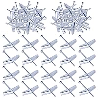 Vista 10 de Swpeet Kit de 30 pernos de palanca de 1/4 de pulgada y tuerca de ala para colgar artículos pesados en paneles de yeso