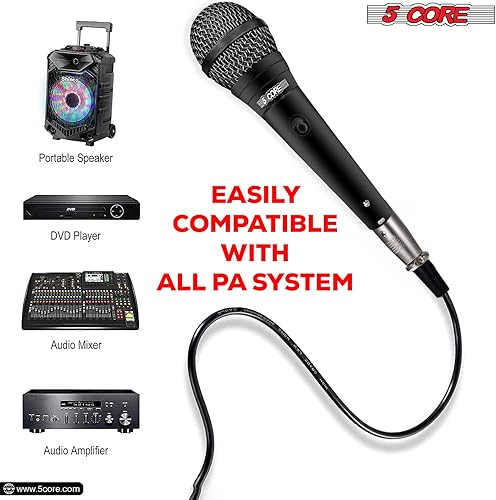 Miniatura 5 de 5 CORE Micrófono vocal dinámico profesional, micrófono de mano unidireccional de neodimio cardioide para cantar karaoke, malla de acero, cuerpo de