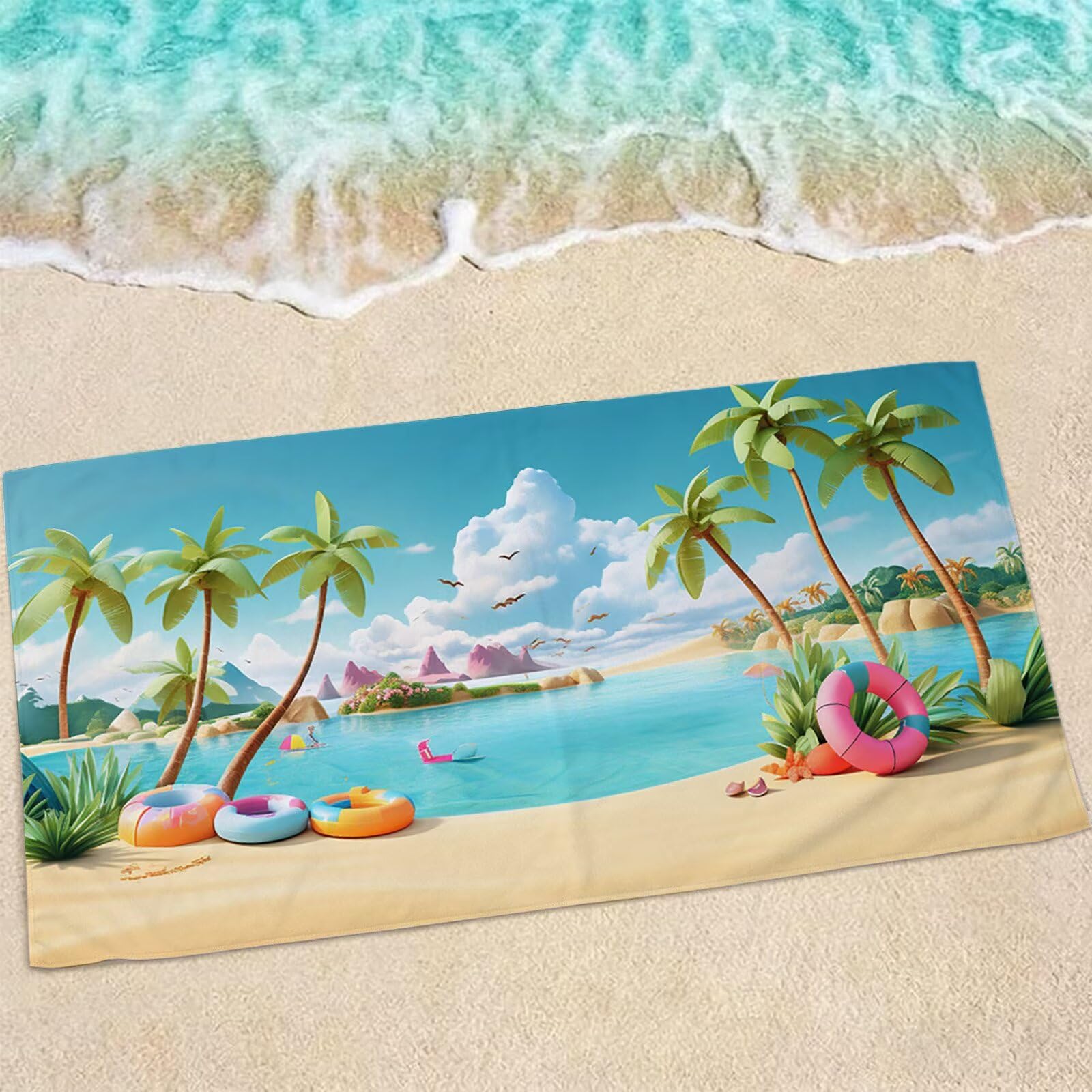 Serviette de Plage Grande Taille pour Éviter le Sable et l'Humidité sur les Transats