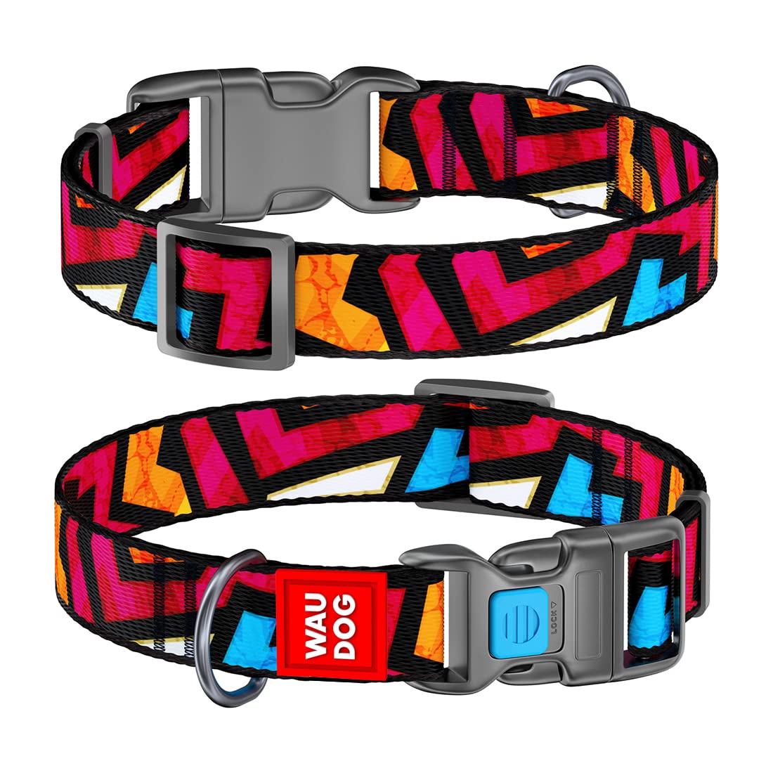WAUDOG Adjustable Dog Collars - Grafitti Printed Collars for Dogs & Puppies - Soft Durable & Strong Dog Collars - Nylon Dog Collars for Pets - Multicolor (35-58 cm) (B09MKQ54YK) Amazon Price History, Amazon Price Tracker