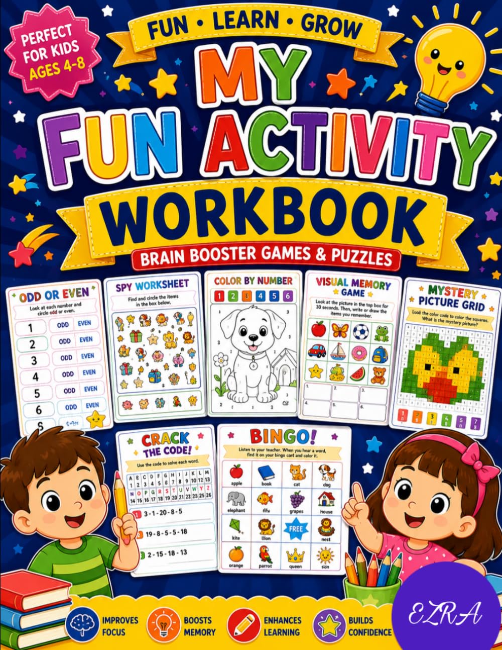Ultimate Activity Workbook for Kids , Learn, Play & Grow Activity Book