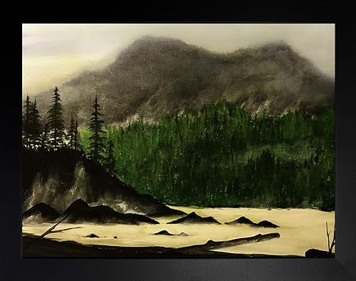 Buyartforless IF EDC411 16x12 1.25 Black Canvas Wall Art, 18.5x14.5, Green