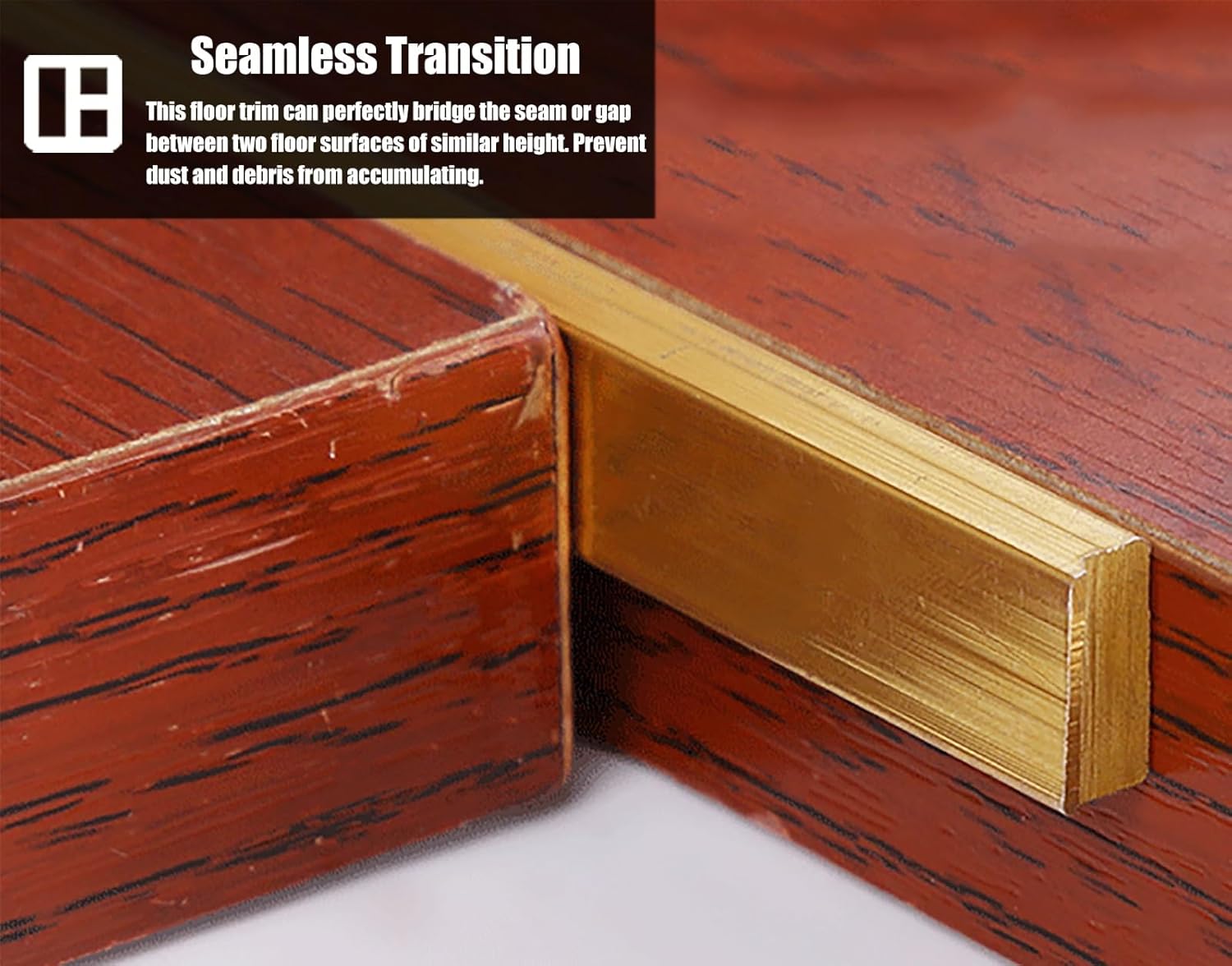 Solid Brass Floor Transition Strip for Flooring, Flat Divider Strip Trim Wall/Floor Molding Joining Gaps, Wall Decoration Edge Trimming Bar(10mm*10mm(3/8"*3/8"))
