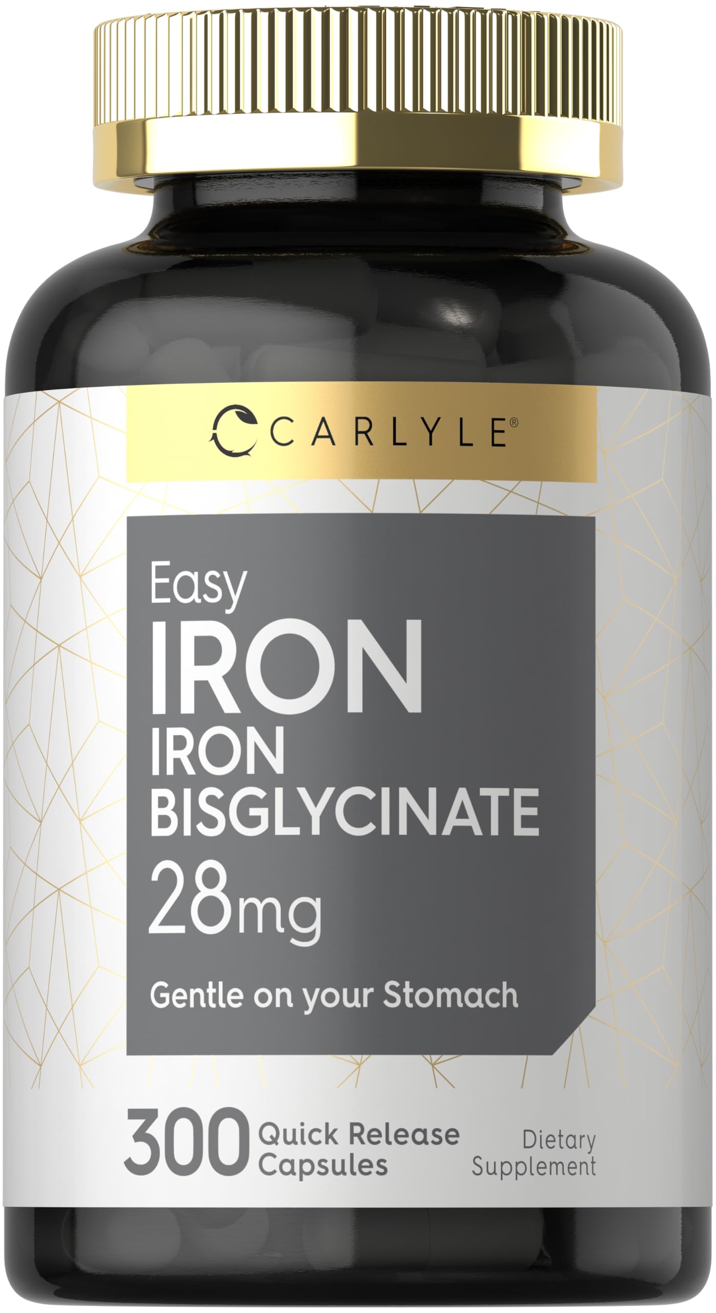 Carlyle Easy Iron Supplement 28 mg for Women and Men | 300 Capsules