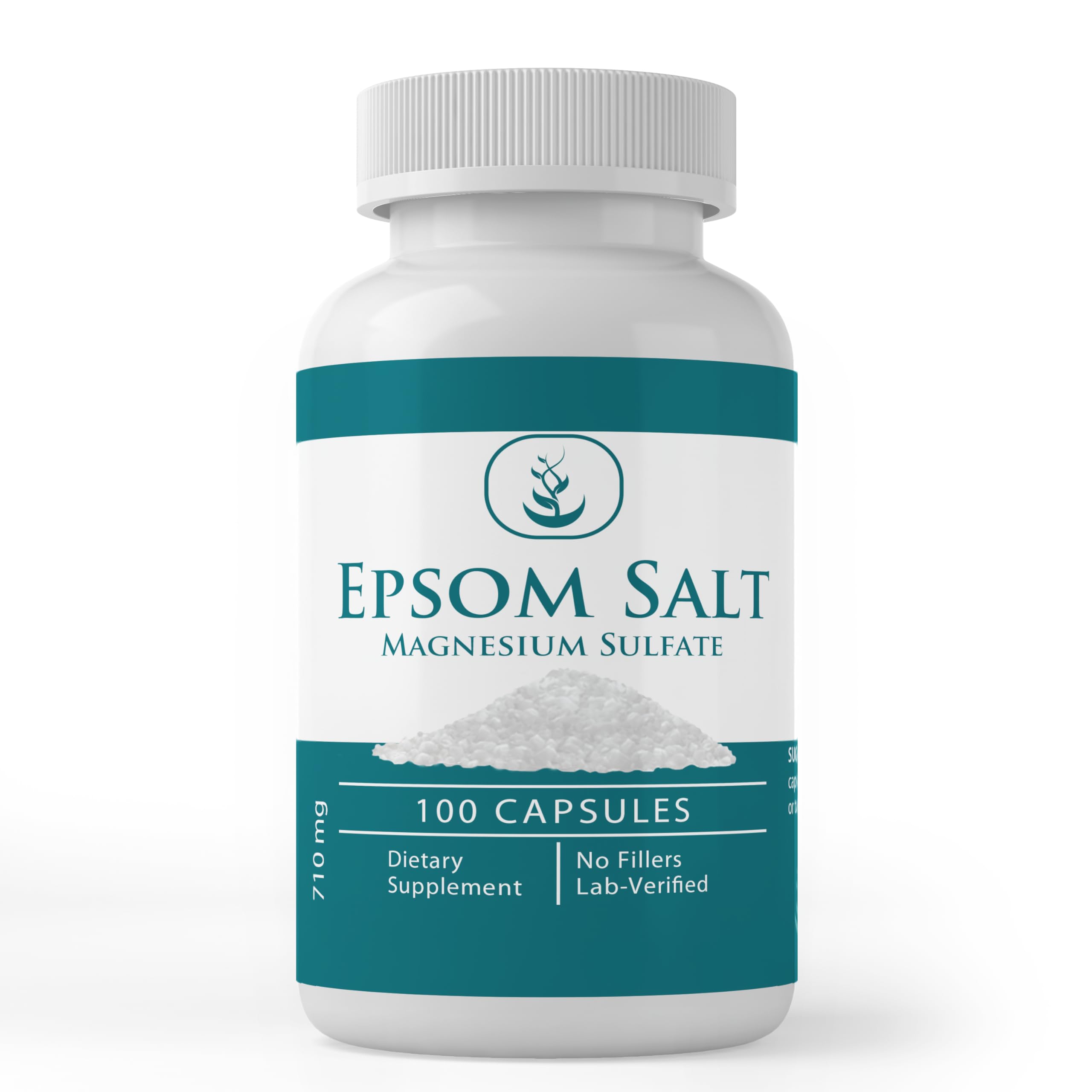 Pure Original Ingredients Epsom Salt, (100 Capsules) Always Pure, No Additives Or Fillers, Lab Verified