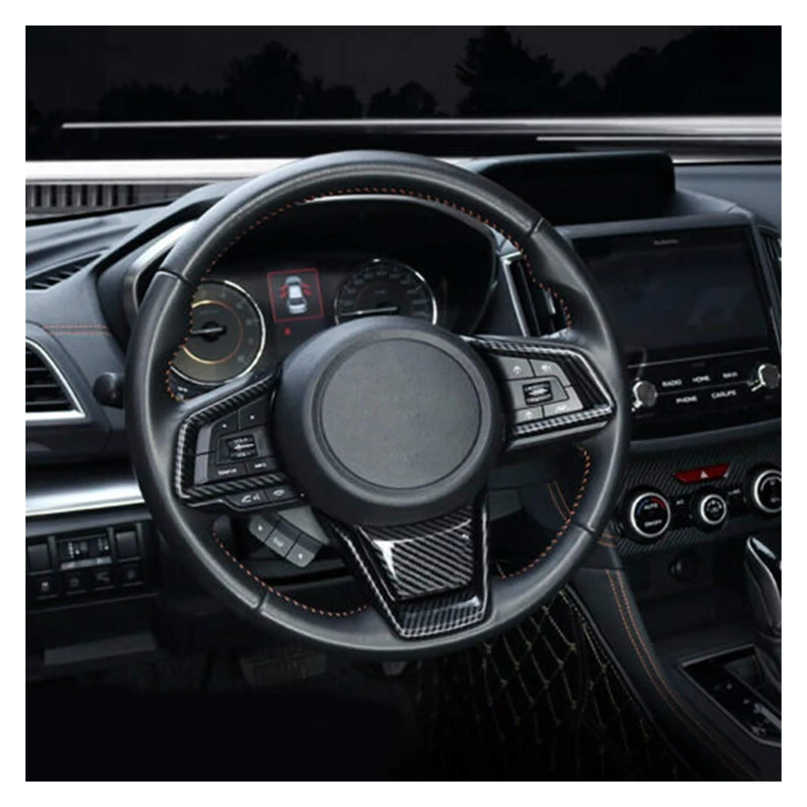 Copertura dell'interruttore del volante in fibra di carbonio ABS compatibile con Subaru Forester Crosstrek XV 2018-2020
