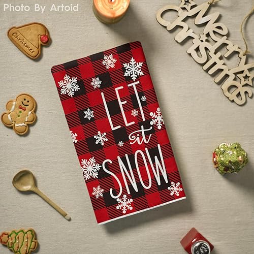 Miniatura 4 de Artoid Mode Buffalo - Juego de 4 paños de cocina y platos de Navidad a cuadros, 18 x 26 pulgadas, adorno de automóvil, vacaciones de invierno, ultra